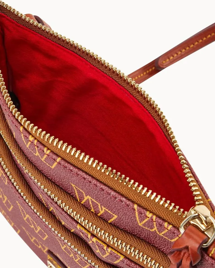 NFL Commanders North South Triple Zip Crossbody Commanders Women Dooney and Bourke Crossbodies NFL Commanders North South Triple Zip Crossbody Commanders Women Dooney and Bourke Crossbodies