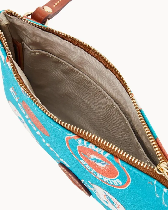 NFL Dolphins Top Zip Crossbody Dolphins Women Dooney and Bourke Crossbodies NFL Dolphins Top Zip Crossbody Dolphins Women Dooney and Bourke Crossbodies