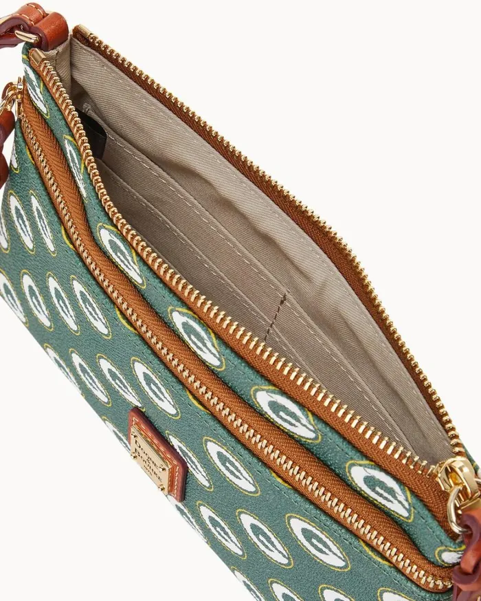 NFL Packers Double Zip Wristlet Packers Women Dooney and Bourke Wristlets