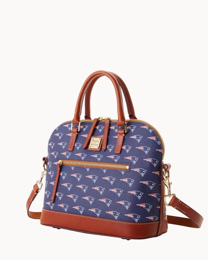 NFL Patriots Domed Zip Satchel Patriots Women Dooney and Bourke Satchels NFL Patriots Domed Zip Satchel Patriots Women Dooney and Bourke Satchels