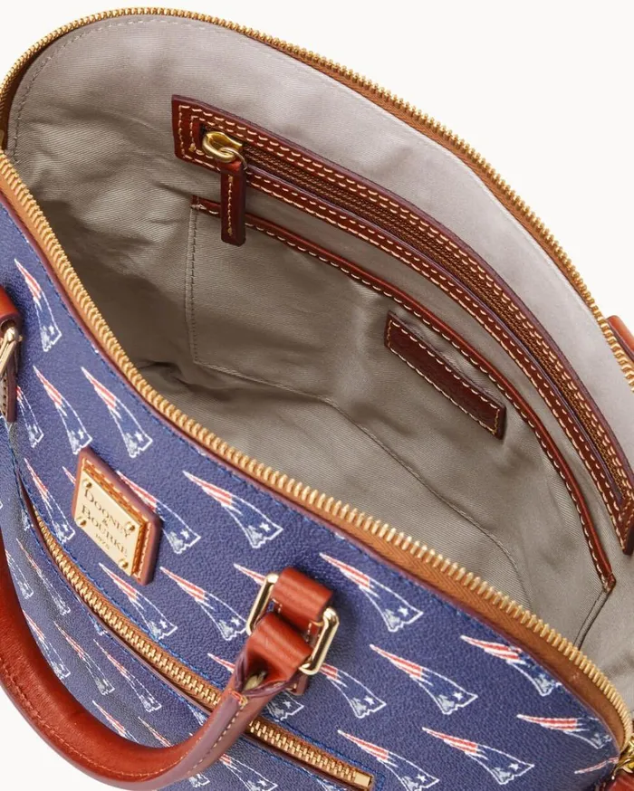 NFL Patriots Domed Zip Satchel Patriots Women Dooney and Bourke Satchels NFL Patriots Domed Zip Satchel Patriots Women Dooney and Bourke Satchels