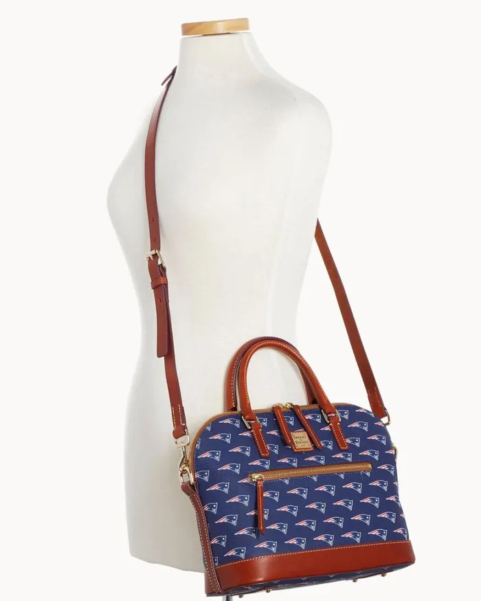 NFL Patriots Domed Zip Satchel Patriots Women Dooney and Bourke Satchels NFL Patriots Domed Zip Satchel Patriots Women Dooney and Bourke Satchels