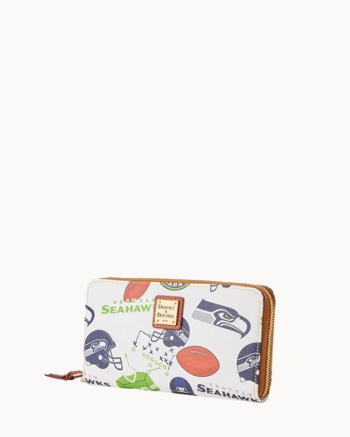 NFL Seahawks Large Zip Around Wristlet Seahawks Women Dooney and Bourke Wallets NFL Seahawks Large Zip Around Wristlet Seahawks Women Dooney and Bourke Wallets