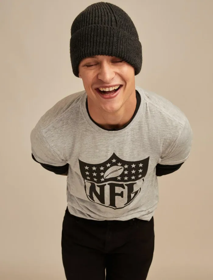 Nfl Shield Heather Greyyellow Men Lucky Brand Graphic Tees