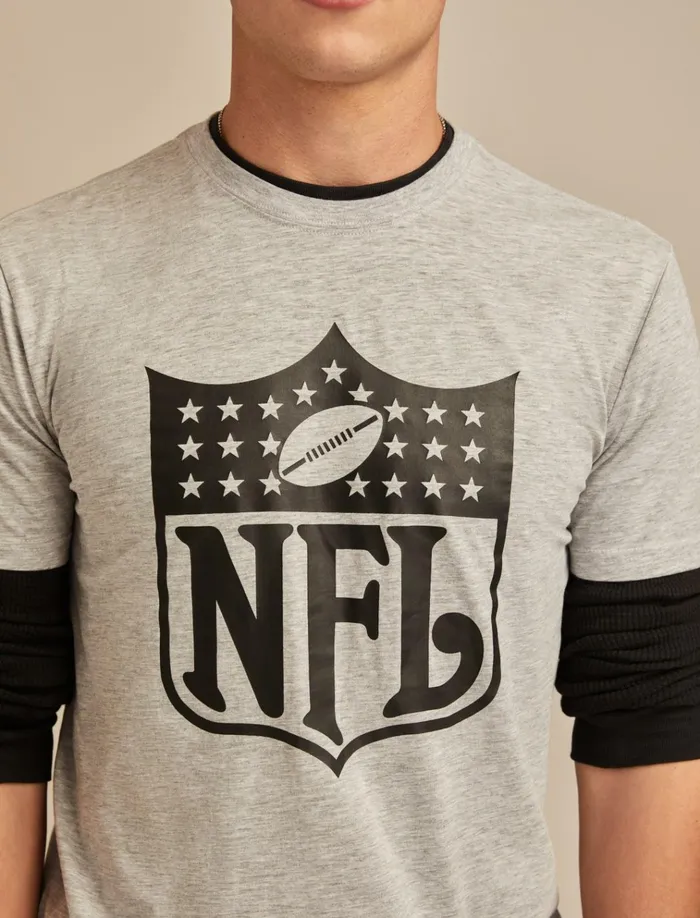Nfl Shield Heather Greyyellow Men Lucky Brand Graphic Tees