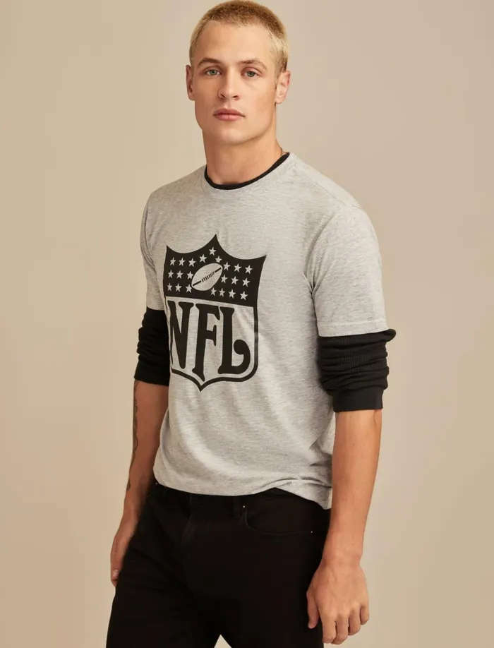 Nfl Shield Heather Greyyellow Men Lucky Brand Graphic Tees