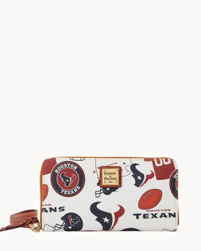 NFL Texans Large Zip Around Wristlet Texans Women Dooney and Bourke Wallets