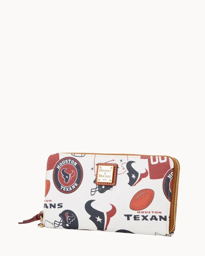 NFL Texans Large Zip Around Wristlet Texans Women Dooney and Bourke Wallets NFL Texans Large Zip Around Wristlet Texans Women Dooney and Bourke Wallets
