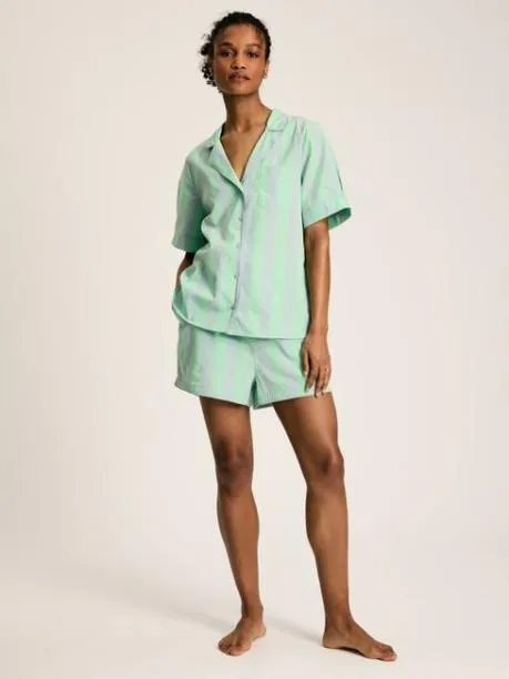Nightwear Women Joules Blue and Green Striped Pyjama Set Nightwear Women Joules Blue and Green Striped Pyjama Set