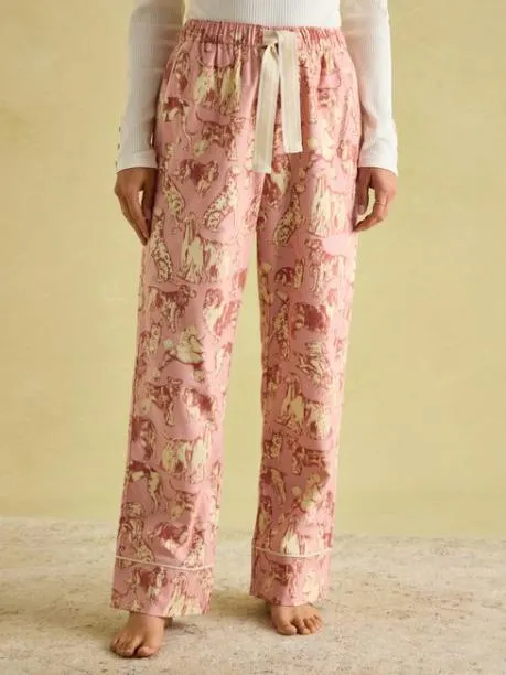 Nightwear Women Joules Pink Cotton Pyjama Bottoms