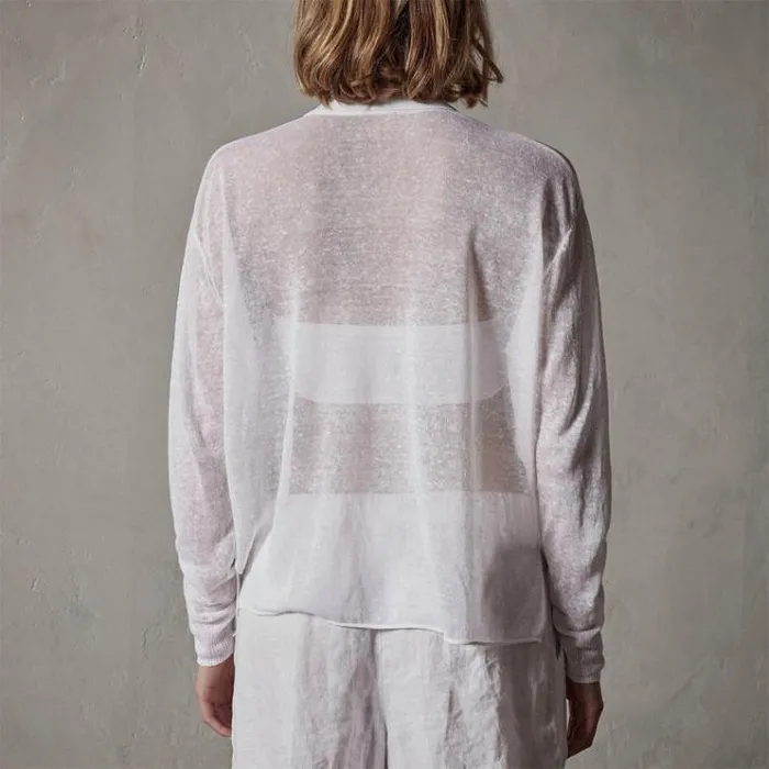 Novelty Tops Women James Perse Soleil Linen Polo White
