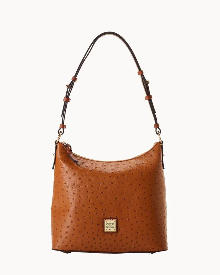 Ostrich Hobo Caramel Women Dooney and Bourke Shoulder Bags
