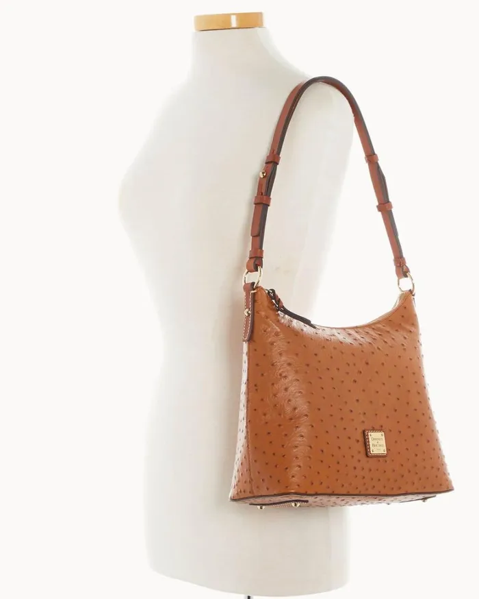Ostrich Hobo Caramel Women Dooney and Bourke Shoulder Bags Ostrich Hobo Caramel Women Dooney and Bourke Shoulder Bags