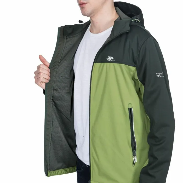 Palin Hooded Softshell Jacket Olive Men Trespass Softshell Jackets