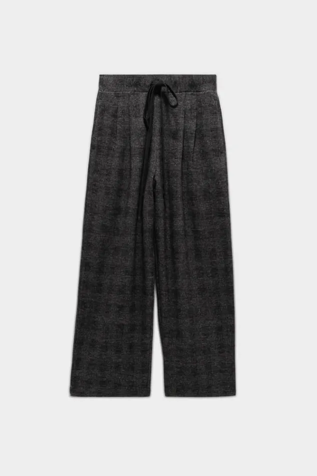 Pants and Skirts R13 Women Cropped Pleated Wide Leg Pant 8211 Grey Glen Plaid