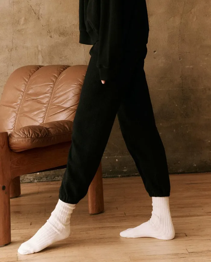 Pants Women The Great The Fleece Stadium Sweatpant Almost Black