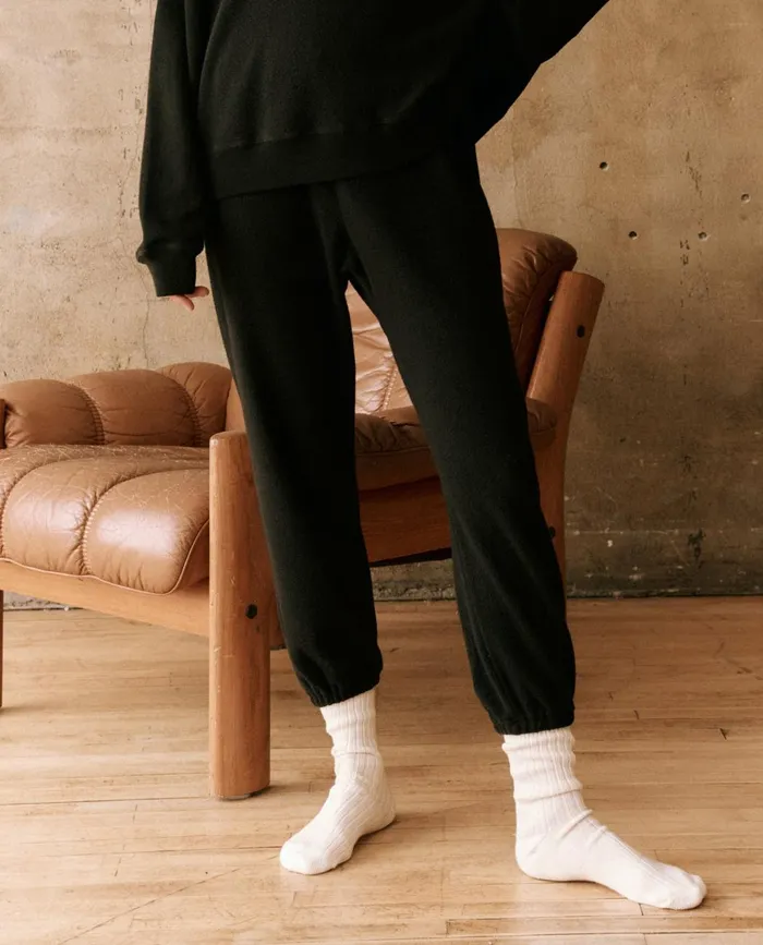 Pants Women The Great The Fleece Stadium Sweatpant Almost Black Pants Women The Great The Fleece Stadium Sweatpant Almost Black