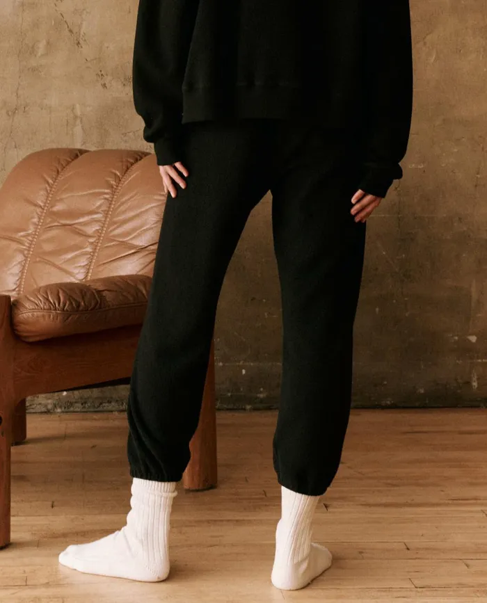 Pants Women The Great The Fleece Stadium Sweatpant Almost Black Pants Women The Great The Fleece Stadium Sweatpant Almost Black
