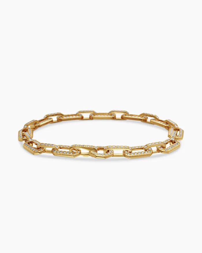 Pav Chain Bracelet In 18K Yellow Gold 7mm Women David Yurman Chain