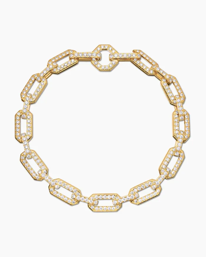 Pav Chain Bracelet In 18K Yellow Gold 7mm Women David Yurman Chain