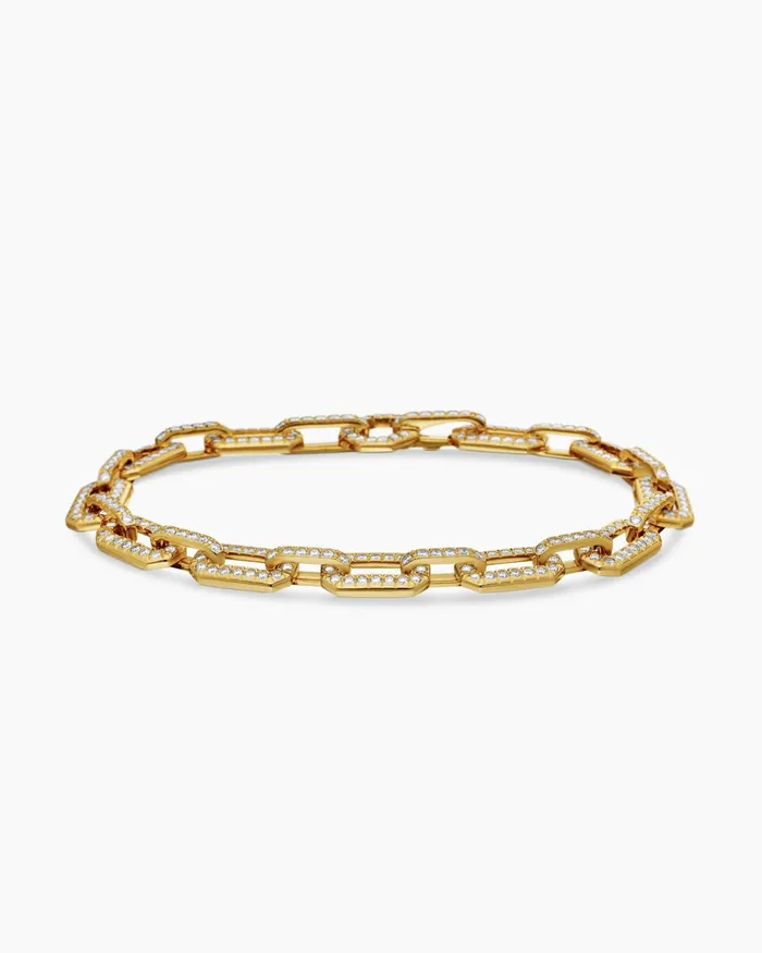 Pav Chain Bracelet In 18K Yellow Gold 7mm Women David Yurman Chain