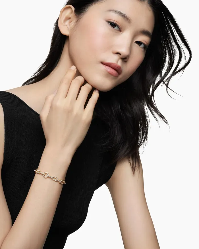 Pav Chain Bracelet In 18K Yellow Gold 7mm Women David Yurman Chain