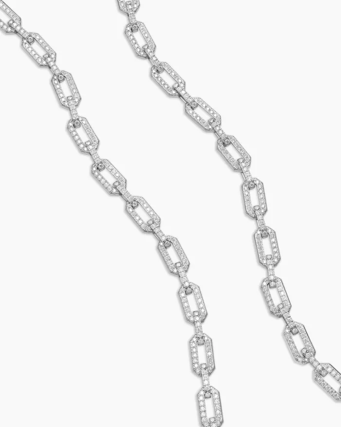 Pav Chain Necklace In 18K White Gold With Diamonds 7mm Women David Yurman Chain Pav Chain Necklace In 18K White Gold With Diamonds 7mm Women David Yurman Chain