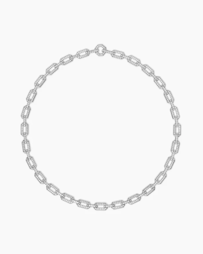 Pav Chain Necklace In 18K White Gold With Diamonds 7mm Women David Yurman Chain Pav Chain Necklace In 18K White Gold With Diamonds 7mm Women David Yurman Chain