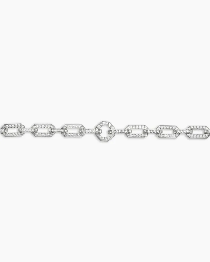 Pav Chain Necklace In 18K White Gold With Diamonds 7mm Women David Yurman Chain Pav Chain Necklace In 18K White Gold With Diamonds 7mm Women David Yurman Chain