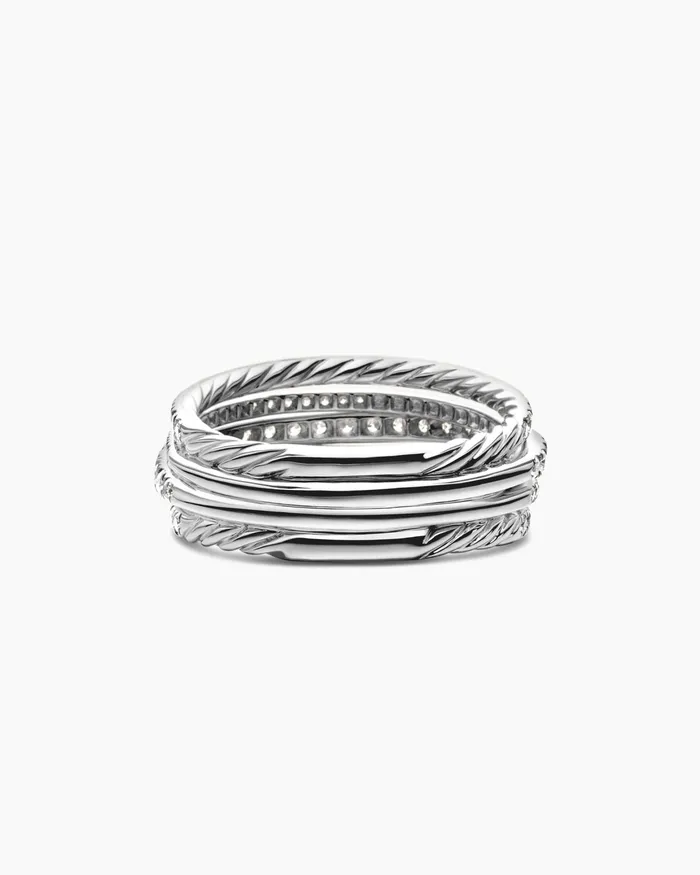 Pav Crossover Ring In 18K White Gold 11mm Women David Yurman Statement Pav Crossover Ring In 18K White Gold 11mm Women David Yurman Statement