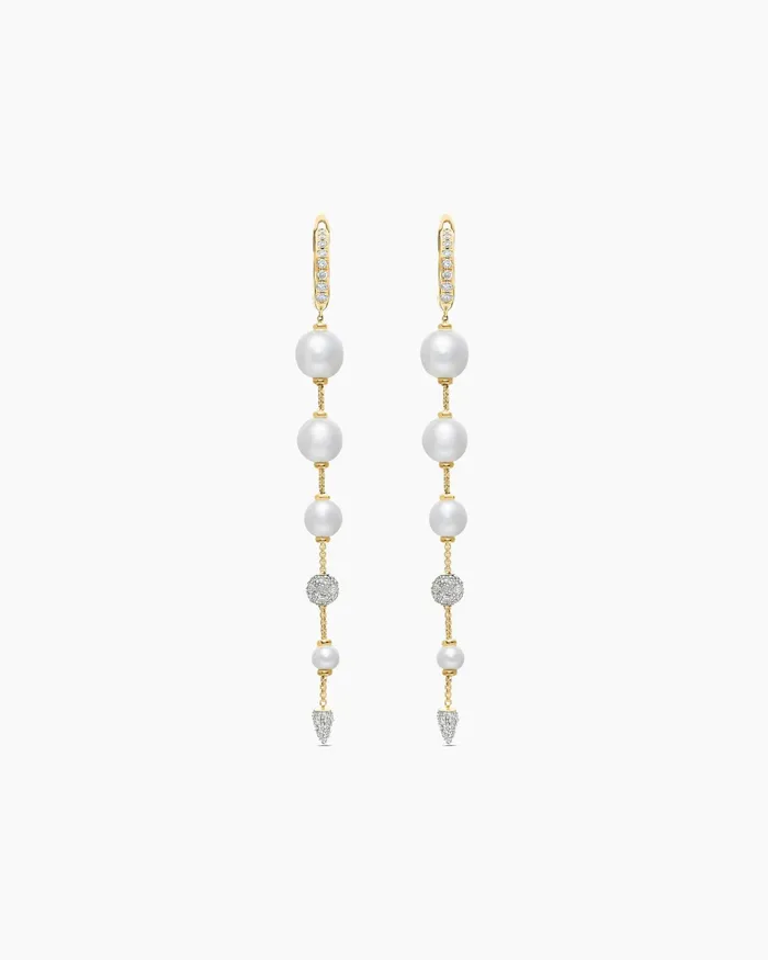 Pearl And Pav Drop Earrings In 18K Yellow Gold With Pearls And Diamonds 313in Women David Yurman Drop Pearl And Pav Drop Earrings In 18K Yellow Gold With Pearls And Diamonds 313in Women David Yurman Drop
