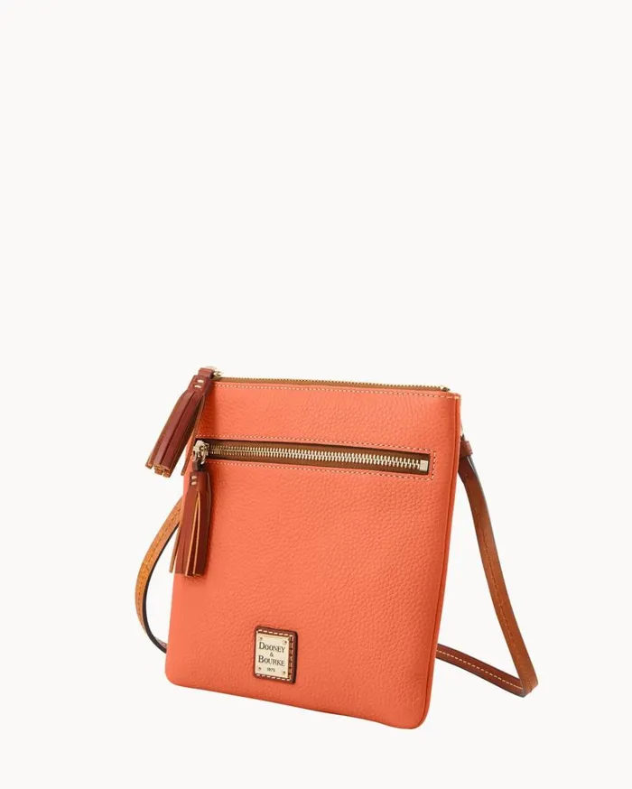 Pebble Grain Double Zip Tassel Crossbody Coral Women Dooney and Bourke Crossbodies Pebble Grain Double Zip Tassel Crossbody Coral Women Dooney and Bourke Crossbodies