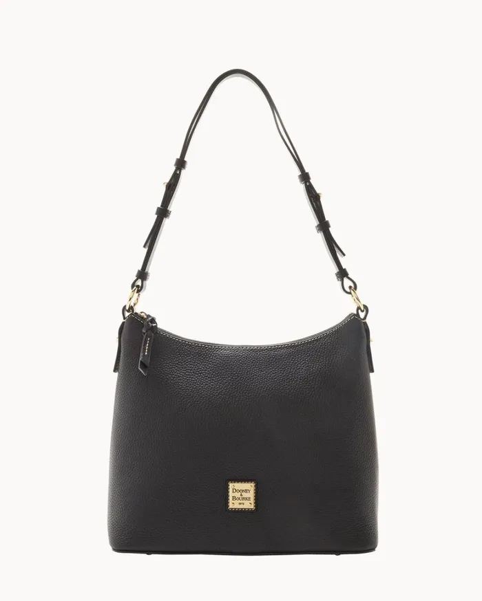 Pebble Grain Hobo Black Black Women Dooney and Bourke Shoulder Bags
