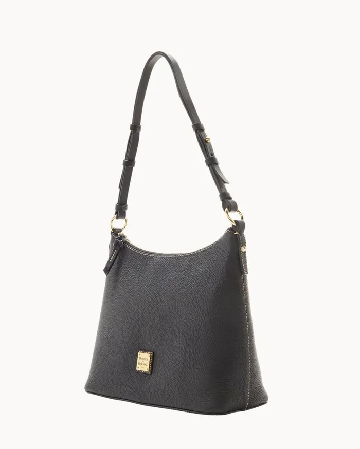 Pebble Grain Hobo Black Black Women Dooney and Bourke Shoulder Bags Pebble Grain Hobo Black Black Women Dooney and Bourke Shoulder Bags