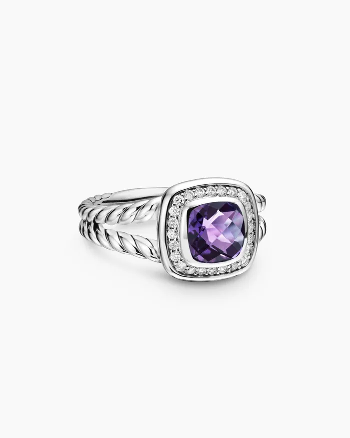 Petite Albion Ring In Sterling Silver With Diamonds 7mm Women David Yurman Petite Petite Albion Ring In Sterling Silver With Diamonds 7mm Women David Yurman Petite