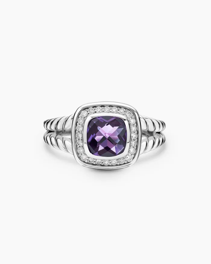 Petite Albion Ring In Sterling Silver With Diamonds 7mm Women David Yurman Petite Petite Albion Ring In Sterling Silver With Diamonds 7mm Women David Yurman Petite