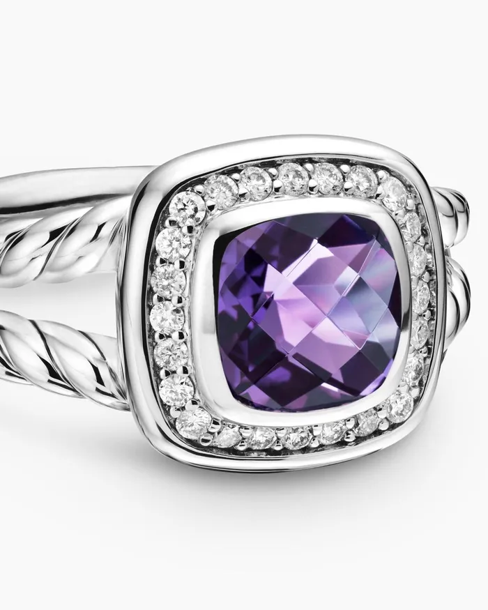 Petite Albion Ring In Sterling Silver With Diamonds 7mm Women David Yurman Petite Petite Albion Ring In Sterling Silver With Diamonds 7mm Women David Yurman Petite