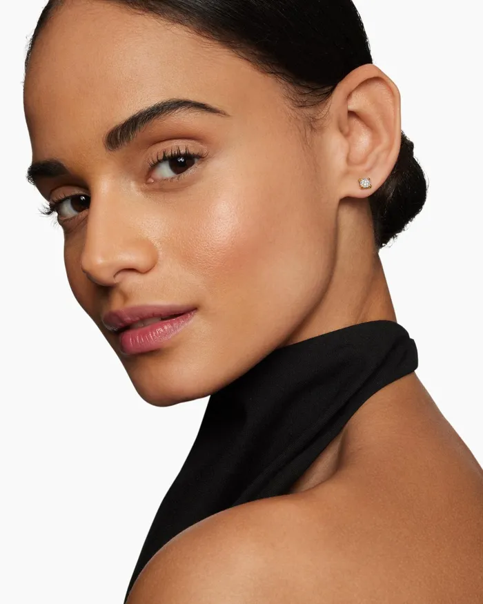 Petite Chatelaine Stud Earrings In 18K Yellow Gold With Pav Diamonds 5mm Women David Yurman Stud Petite Chatelaine Stud Earrings In 18K Yellow Gold With Pav Diamonds 5mm Women David Yurman Stud