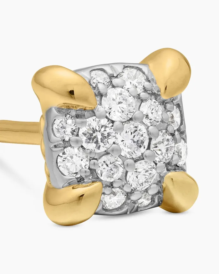 Petite Chatelaine Stud Earrings In 18K Yellow Gold With Pav Diamonds 5mm Women David Yurman Stud Petite Chatelaine Stud Earrings In 18K Yellow Gold With Pav Diamonds 5mm Women David Yurman Stud
