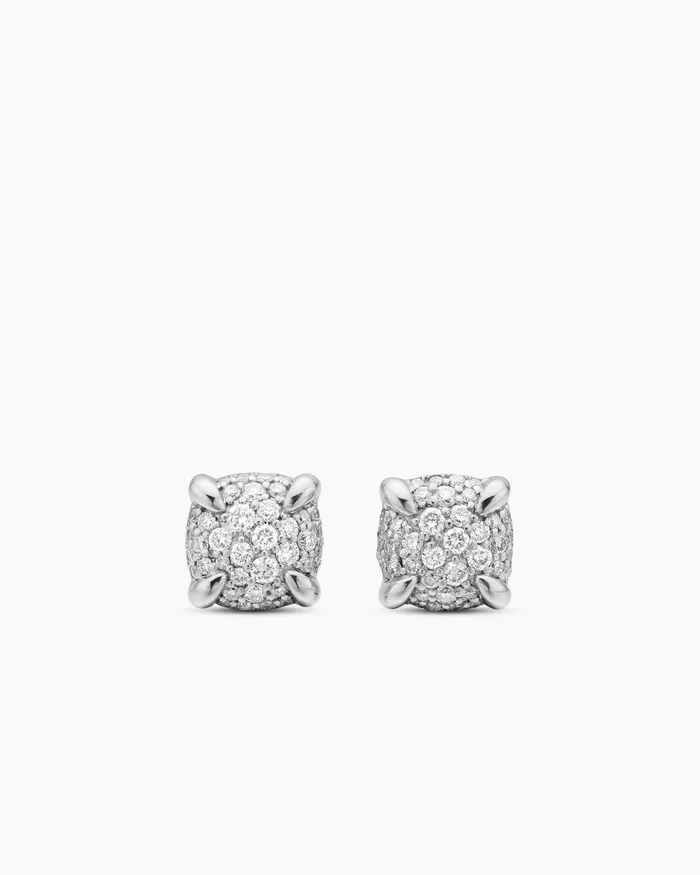 Petite Chatelaine Stud Earrings In Sterling Silver With Pav Diamonds 65mm Women David Yurman Stud Petite Chatelaine Stud Earrings In Sterling Silver With Pav Diamonds 65mm Women David Yurman Stud
