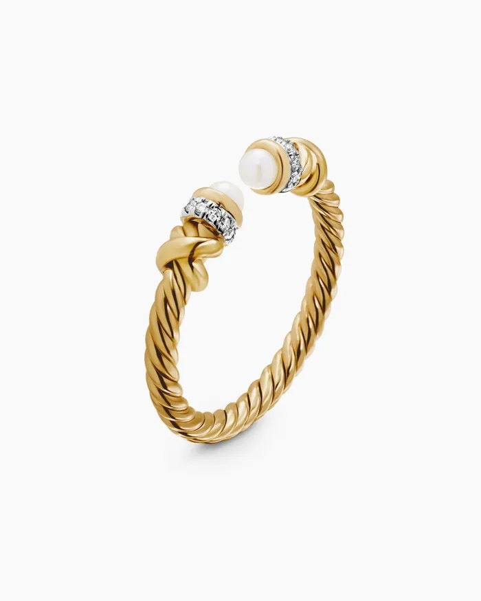 Petite Helena Ring In 18K Yellow Gold With Diamonds 25mm Women David Yurman Petite Petite Helena Ring In 18K Yellow Gold With Diamonds 25mm Women David Yurman Petite