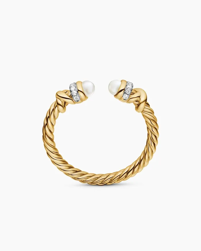 Petite Helena Ring In 18K Yellow Gold With Diamonds 25mm Women David Yurman Petite Petite Helena Ring In 18K Yellow Gold With Diamonds 25mm Women David Yurman Petite