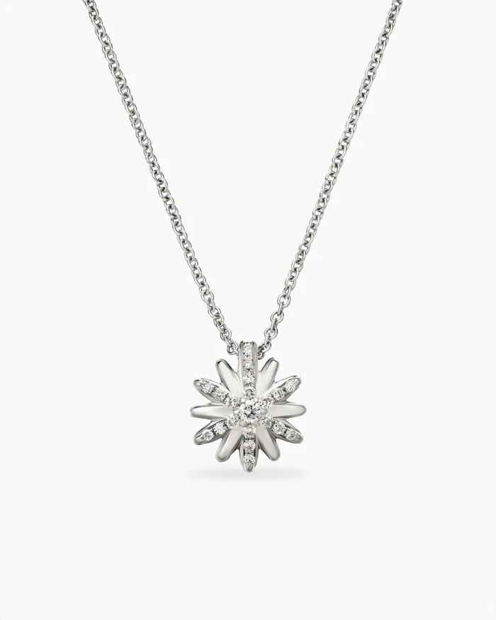 Petite Starburst Pendant Necklace In Sterling Silver With Diamonds 105mm Women David Yurman Pendant Petite Starburst Pendant Necklace In Sterling Silver With Diamonds 105mm Women David Yurman Pendant