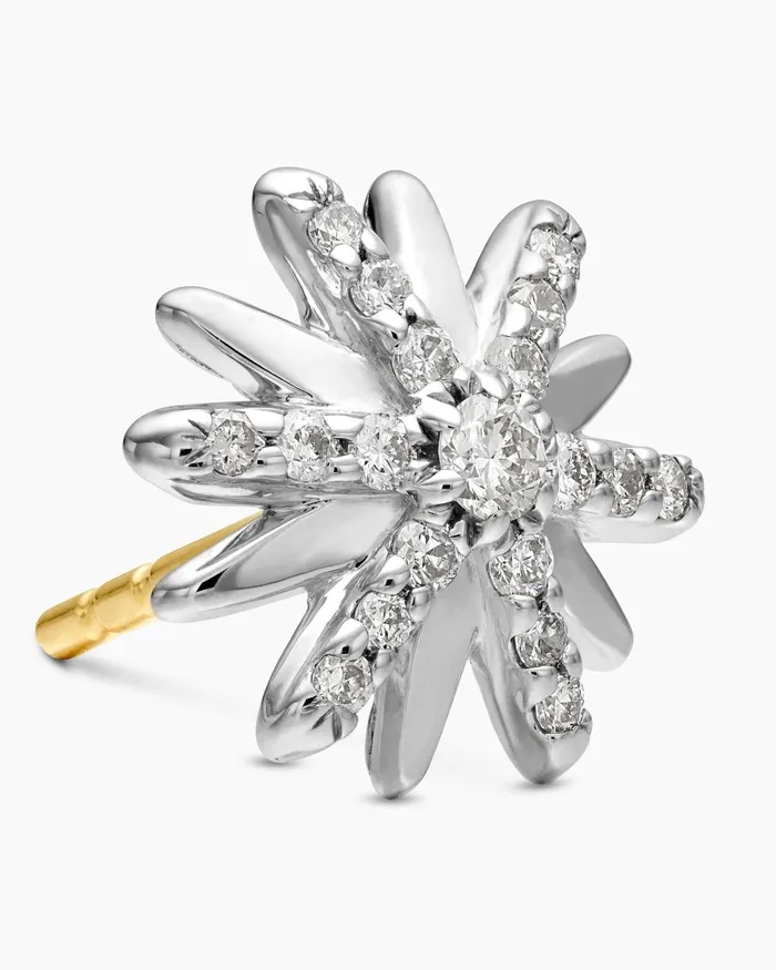 Petite Starburst Stud Earrings In Sterling Silver With Diamonds 10mm Women David Yurman Stud Petite Starburst Stud Earrings In Sterling Silver With Diamonds 10mm Women David Yurman Stud