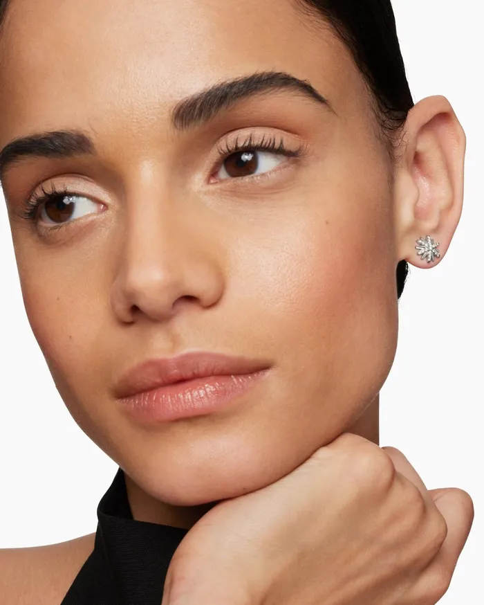 Petite Starburst Stud Earrings In Sterling Silver With Diamonds 10mm Women David Yurman Stud Petite Starburst Stud Earrings In Sterling Silver With Diamonds 10mm Women David Yurman Stud