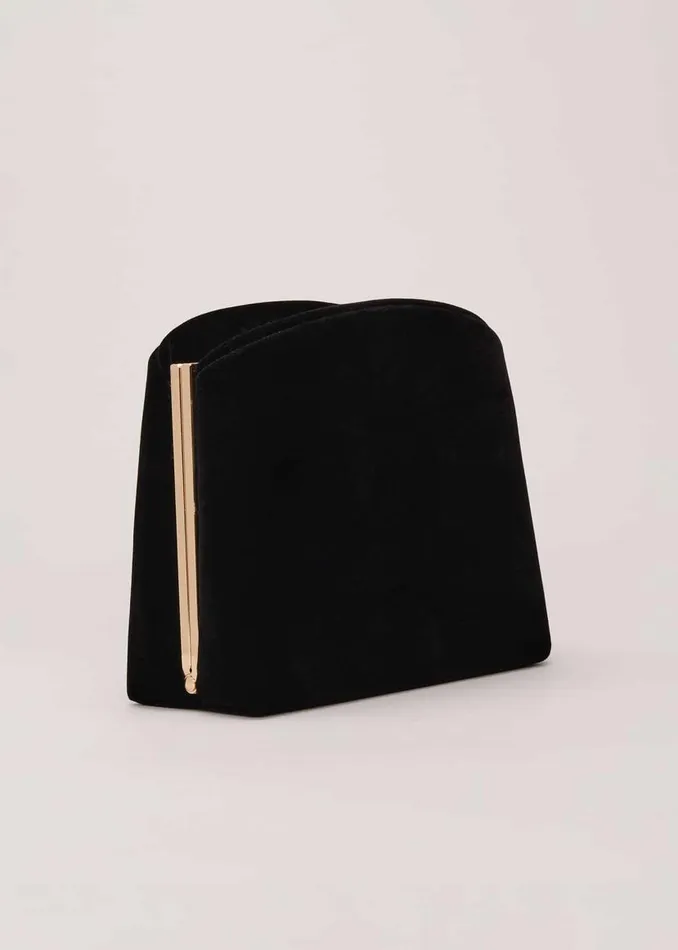 Phase Eight Bags and Clutches Black Velvet Clutch Bag Black 8211 Women