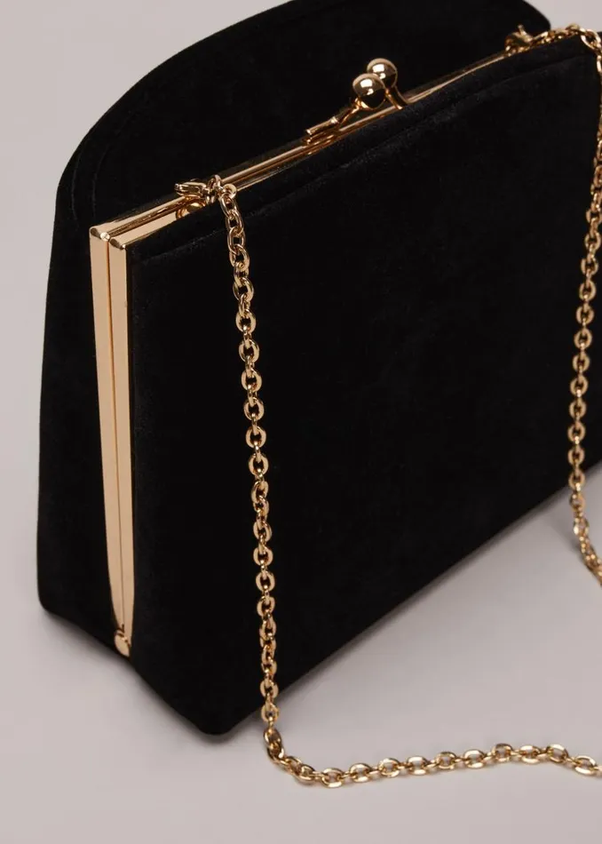 Phase Eight Bags and Clutches Black Velvet Clutch Bag Black 8211 Women
