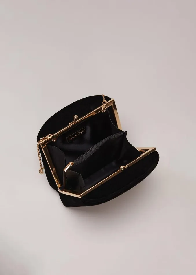 Phase Eight Bags and Clutches Black Velvet Clutch Bag Black 8211 Women