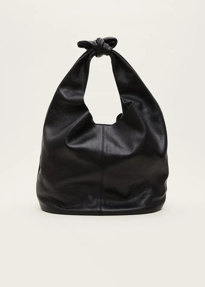 Phase Eight Bags and Clutches Leather Hobo Slouch Bag Black 8211 Women