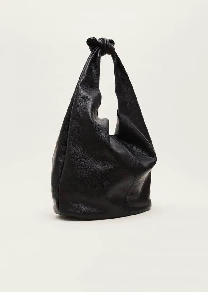 Phase Eight Bags and Clutches Leather Hobo Slouch Bag Black 8211 Women